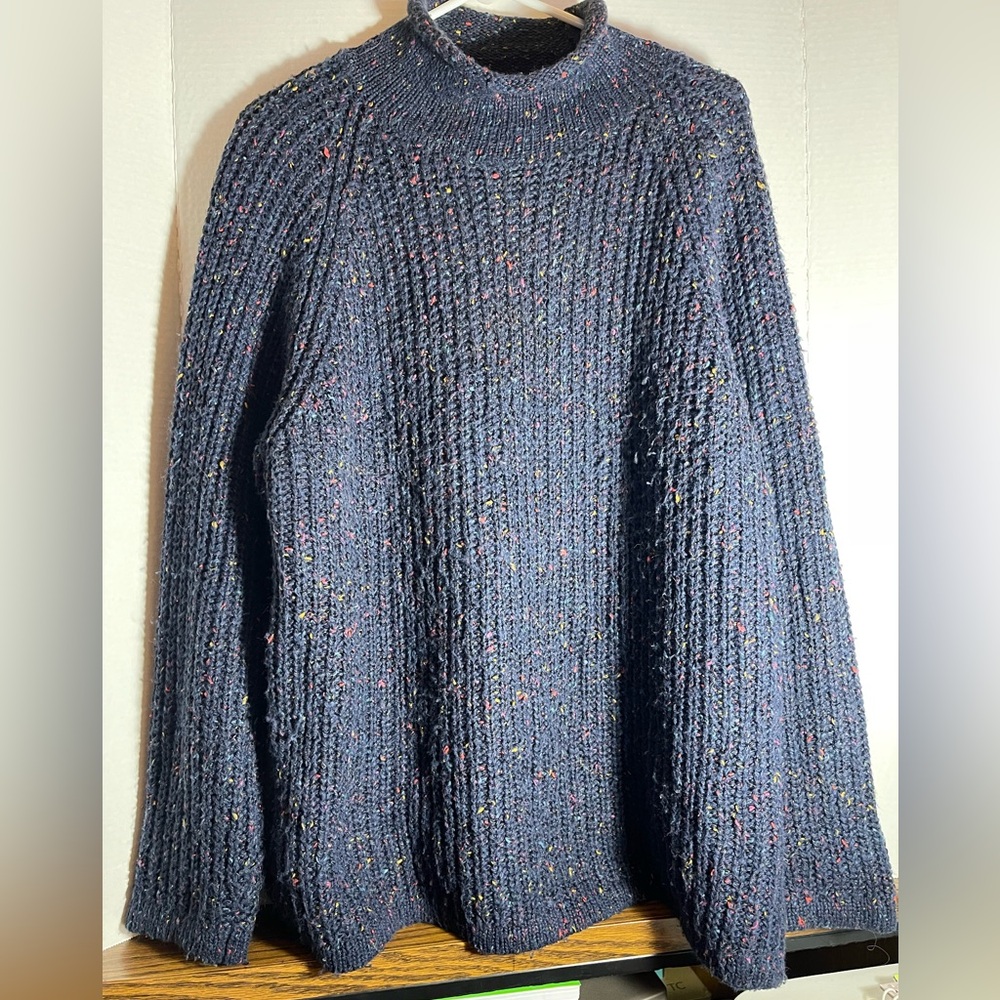Forenza Women’s Turtleneck Sweater in Dark Blue with Colorful Flecks
